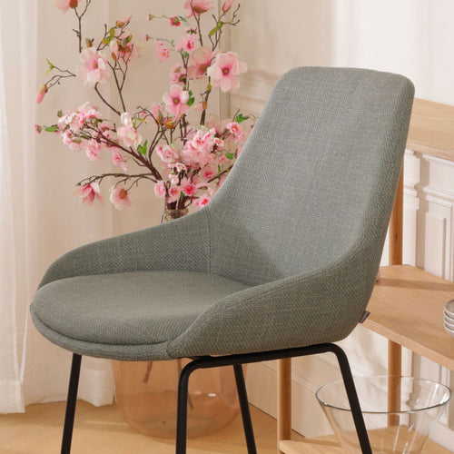 Nolon Nino-Isa Barkruk Saliegroen - Stof - Zwart Onderstel - 65 cm - vtwonen shop