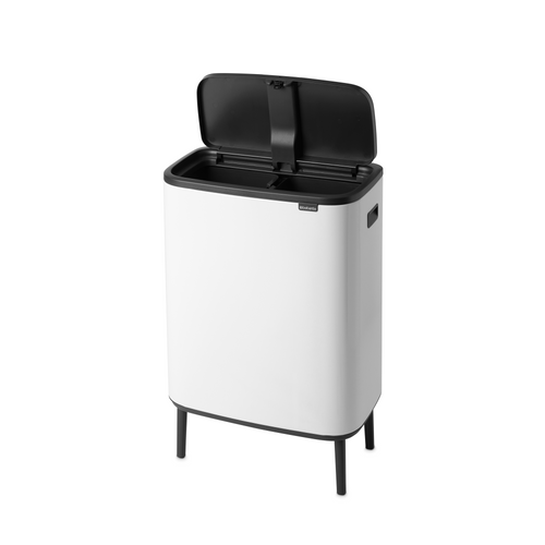 Brabantia Bo Touch Bin Hi, met 2 binnenemmers, 2 x 30 liter - White