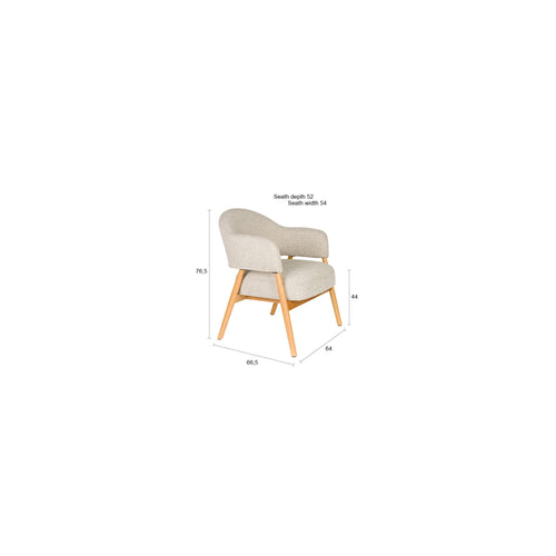 Housecraft Living Indy Eetkamerstoelen Armleuning Donkerbruin/ Beige - Set van 2