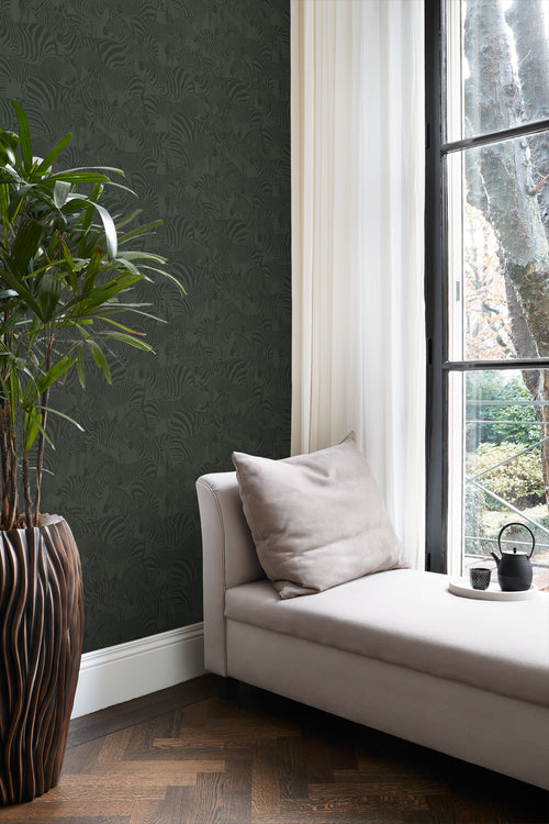 Origin Wallcoverings behang zebra's donkergroen - 50 x 900 cm - 347913