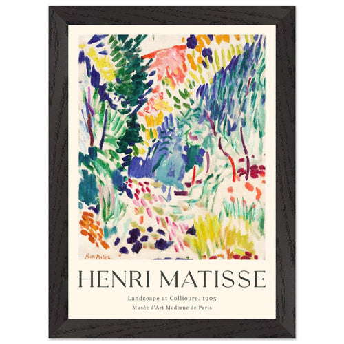 Artfulprints Poster met Lijst Matisse - Landscape of Collioure 1905   - A4 21x29.7 cm - Meerkleurig