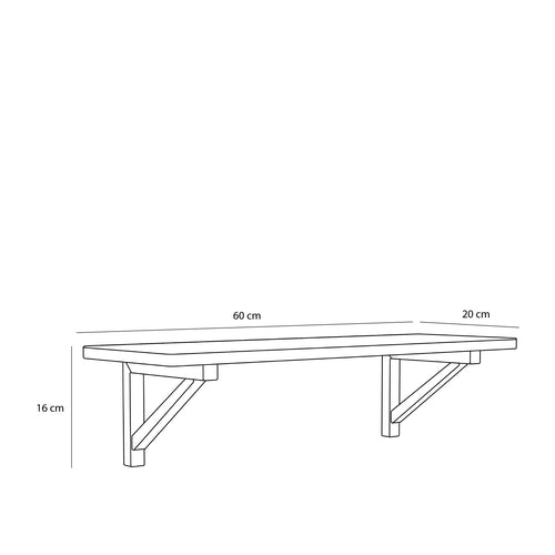 Hübsch plank Arki - mdf/eikenfineer/eikenhout - 60x20xh16cm