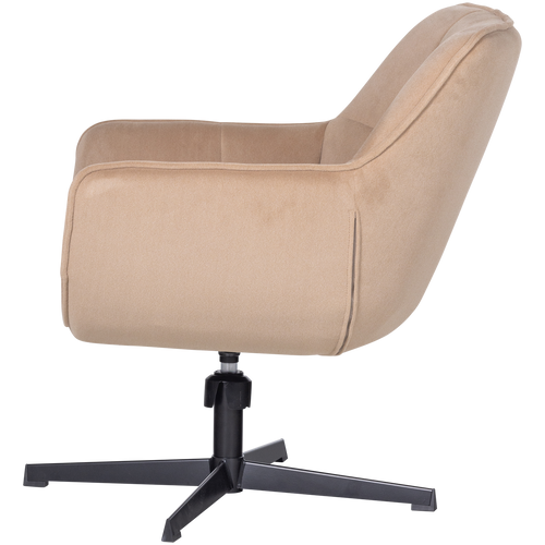 WOOOD draaifauteuil Wibo - Velvet - Mat Zand - 94x71x83