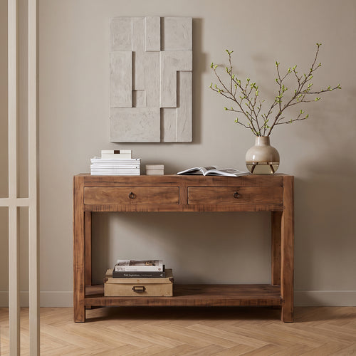 Raw Materials Farmwood houten sidetable - 120x38x85 cm - FSC-gerecycled hout