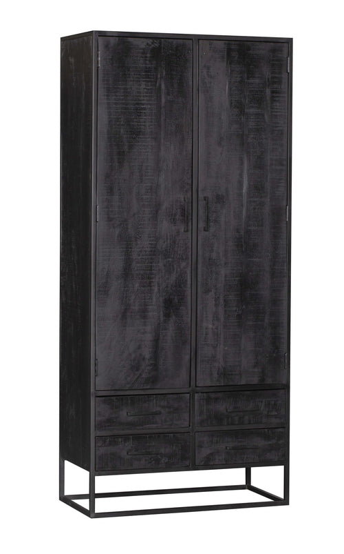 StarFurn Kabinetkast Denver - Zwart Hout - 90x45x200cm - vtwonen shop