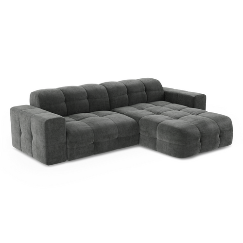 Sia Home - Rechte hoekbanken MAEL -  Fluweel - Grafiet grijs - 230cm - vtwonen shop