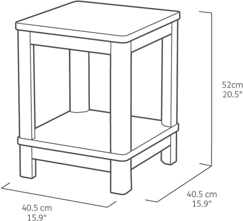 Keter Troy Deluxe Bijzettafel - 40.5x40.5x2cm - Soft Beige