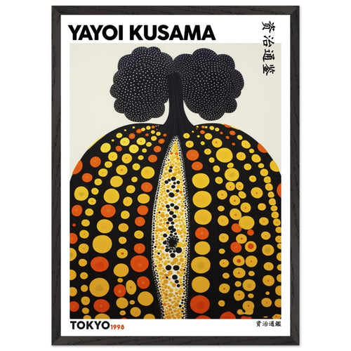 Artfulprints Poster met Lijst Yayoi Kusama - Tokyo pumpkin 1998   - 50x70 cm - Geel