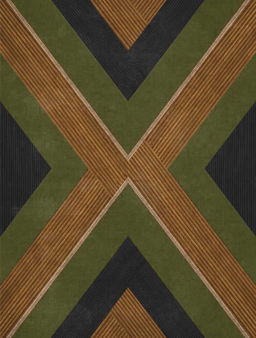 Sanders & Sanders behang geometrische vormen vergrijsd olijfgroen en bruin - 53 cm x 10 m - 640552 - vtwonen shop