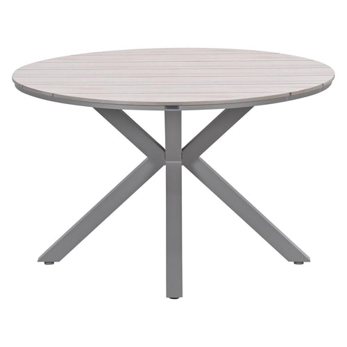 Edison tafel rond - 122 cm - taupe - light teak Vironwood - vtwonen shop