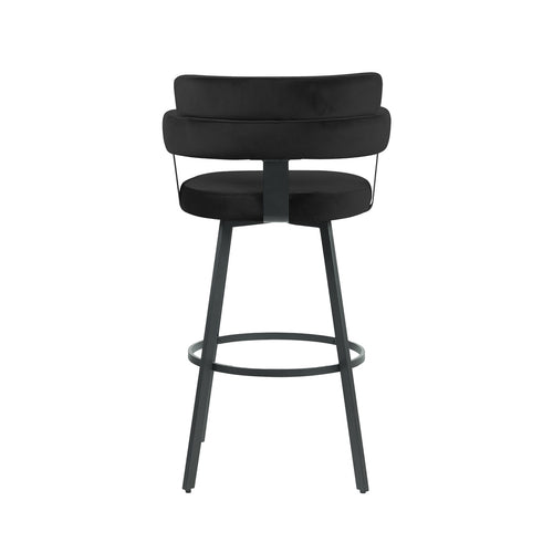 LABEL51 Barkruk Bardio - Zwart Velvet - Zithoogte 75cm - Set van 2 - vtwonen shop