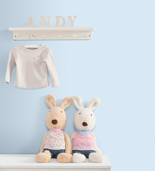 Sanders & Sanders behang stippen lichtblauw - 53 cm x 10 m - 640576