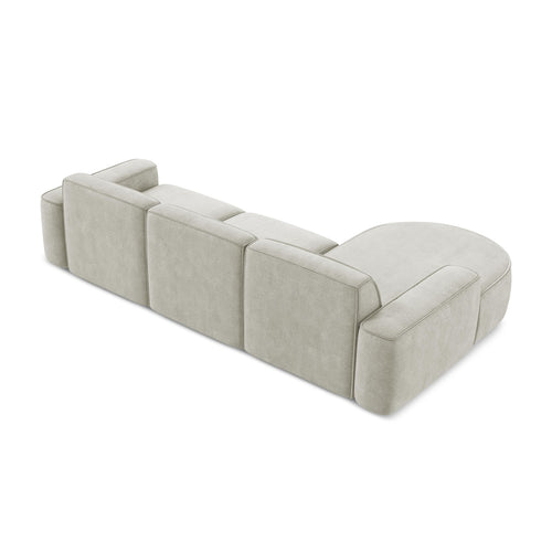 LaMiaSofa hoekbank links Melissa - chenille stof - parel - 284x166x70