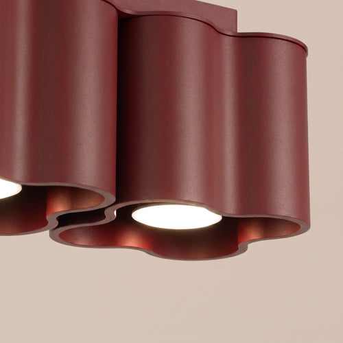Sollux Lighting Plafondlamp OVIO 2 bordeaux GU10 - 24,5x12x12cm