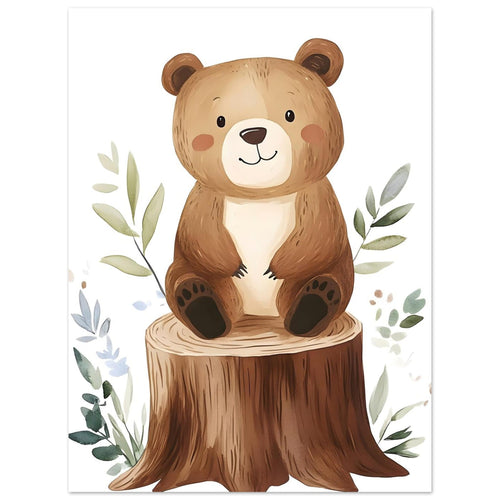 Artfulprints  Beertje in het bos   poster 30x40 cm - vtwonen shop