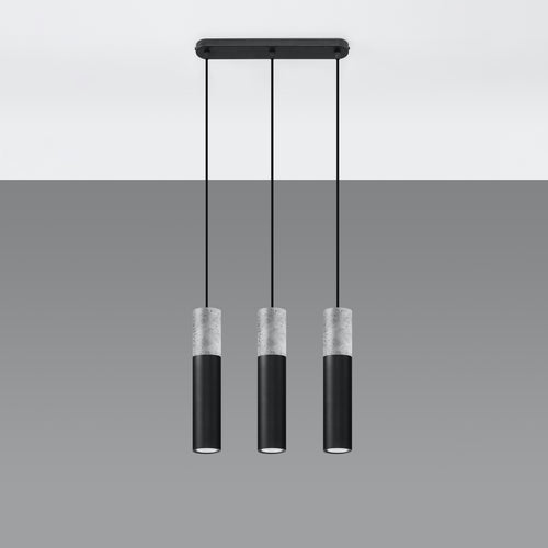 Sollux Lighting Hanglamp BORGIO 3L zwart - 45x6x90cm