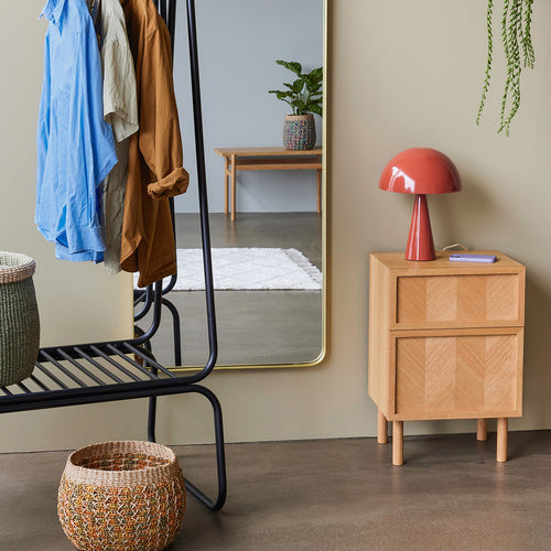 Hübsch nachtkastje Herringbone - mdf/eikenfineer/eikenhout - 40x30xh60cm - vtwonen shop