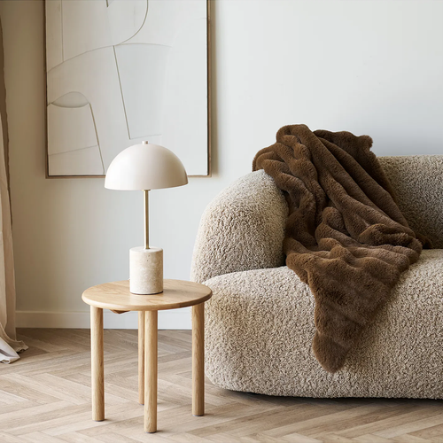 Artichok Joëlle Eikenhouten Bijzettafel Naturel - Ø 40 x 40 cm - vtwonen shop