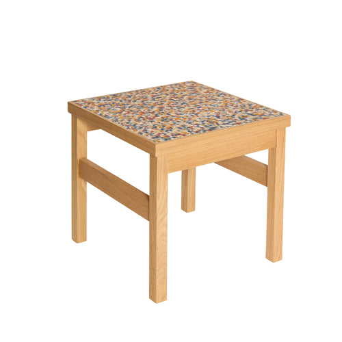 Hübsch bijzettafel Confetti - mdf/oak veneer/oak wood - 40x40xh38cm