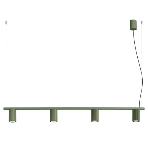 Sollux Lighting Kroonluchter KARBON 4 olijfgroen - 122x6,5x212cm