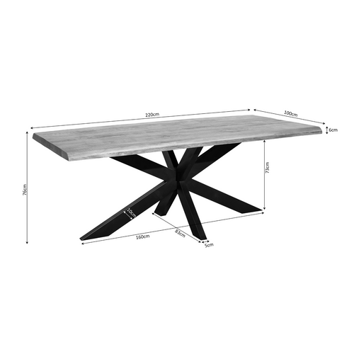 Starfurn  boomstamtafel Denver - bruin - 100x220x76cm - vtwonen shop