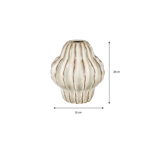 Mica Decorations Altea Vaas - H28 x Ø25 cm - Keramiek - Off White