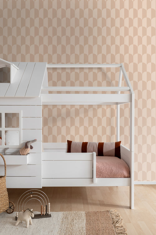 ESTAhome behang art deco bogen poederroze - 50 x 900 cm - 139988 - vtwonen shop