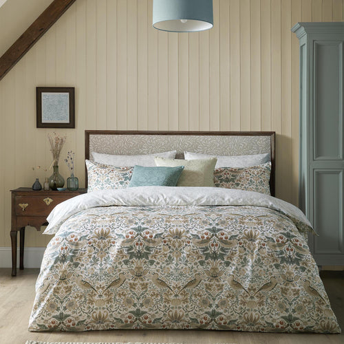 William Morris at Home Dekbedovertrek lits-jumeaux Strawberry Thief Hessian 230 x 220cm