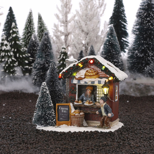 LuVille Kerstdorp Miniatuur Kaneelbroodjes - L12 x B9 x H11 cm