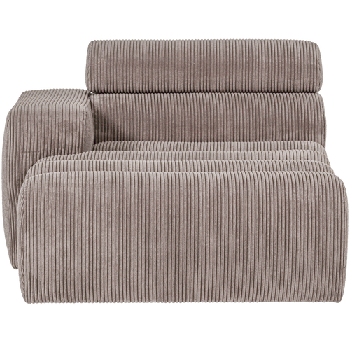 WOOOD chaise longue element arm links Novi - Ribstof - Zand - 86x109x173 - vtwonen shop