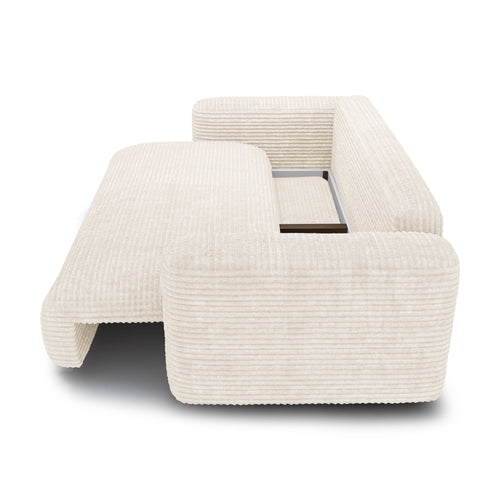 Premium Interiors - Slaapbank met opbergruimte LIOR - xxl-corduroy crème 260cm
