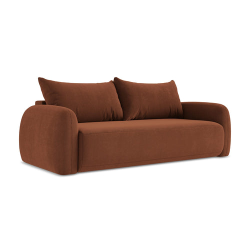 LaMiaSofa 3-zits slaapbank Amalfi - textuurstof - terracotta - 250x112x90