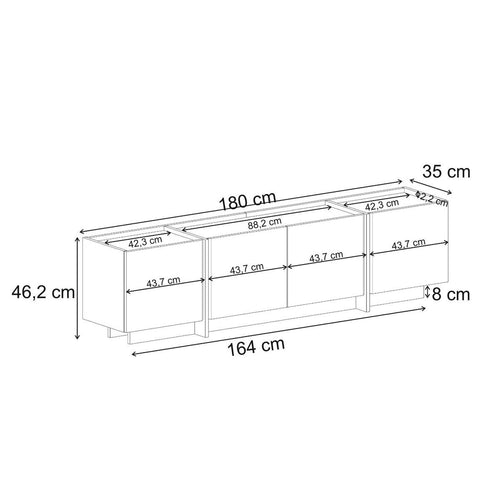 Calicosy - TV-meubel ARVEN - beige 180x90x75 cm