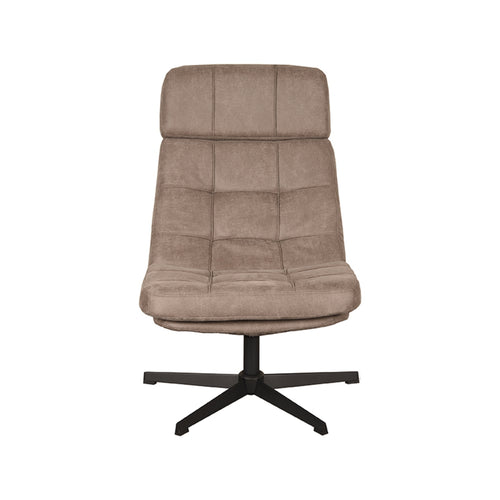LABEL51 Fauteuil Alvar - Taupe Stof - Draaibaar
