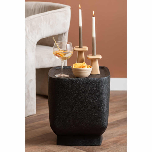 Leitmotiv bijzettafel Boaz Cuadro - zwart - 37x37x40cm