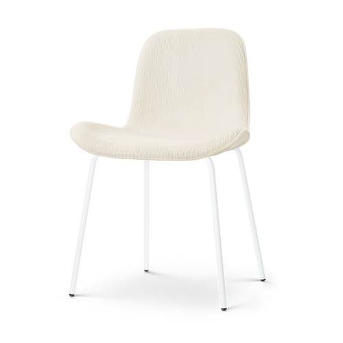 Nolon Nora-Fé Eetkamerstoel Rib Beige - Wit Onderstel