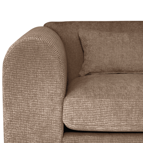 WOOOD hoekbank rechts Brenvo - Structure Velvet - Lichtbruin - 73x306x178