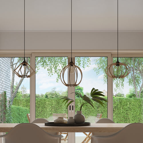 Sollux Lighting Hanglamp ARANCIA natuurlijk hout - 28x17x100cm