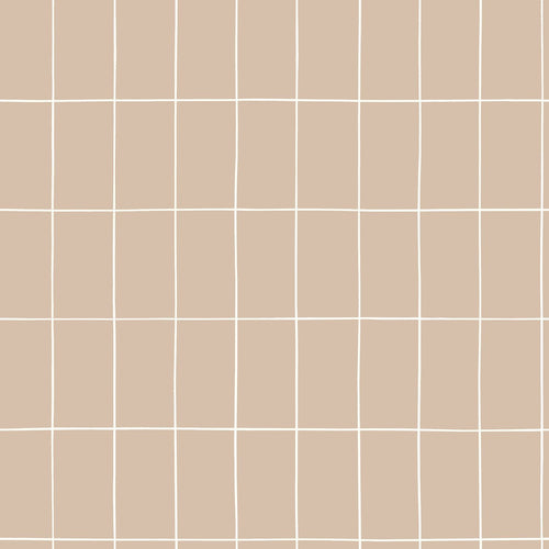ESTAhome behang kleine tegeltjes donker beige - 50 x 900 cm - 131792