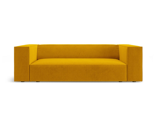 Cosmopolitan Design Bank Arendal 2-zits, chenille met ribbeleffect mosterd - 102x180x70cm