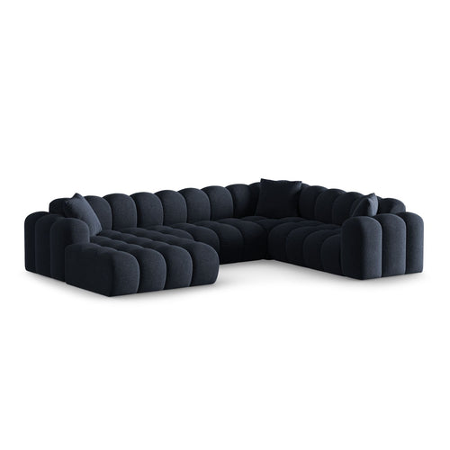 Cosmopolitan Design - Panoramische hoekbank rechts Treno 4-zits, chenille marineblauw - 240x330x70cm