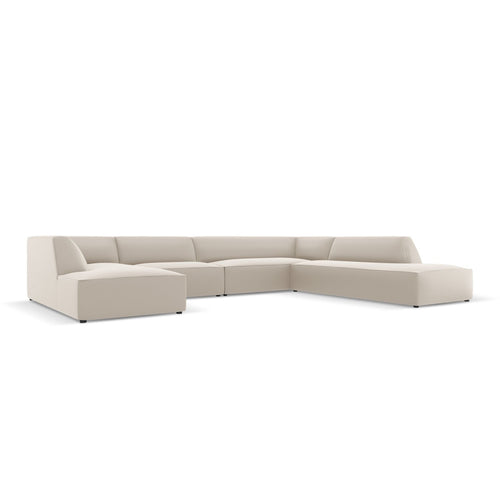 Cosmopolitan Design - Modulaire panoramische hoekbank rechts Siena 7-zits, imitatieleer duif - 273x366x69cm