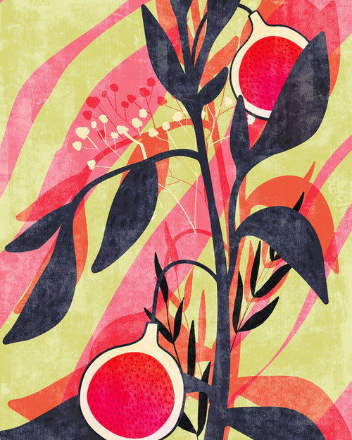 Komar fotobehang fruit roze, limegroen en donkerblauw - 200 x 250 cm - 611189 - vtwonen shop