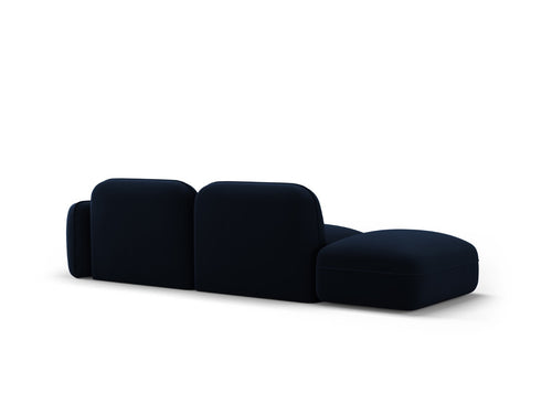 Cosmopolitan Design linker modulaire bank Sydney 3-zits, flueel, koningsblauw - 90x295x70cm