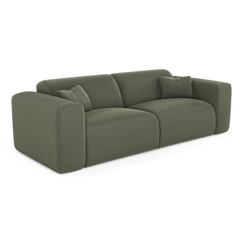 Sia Home - Express slaapbank dunlopillo 140cm MYRA - geweven stof olijfgroen 214cm