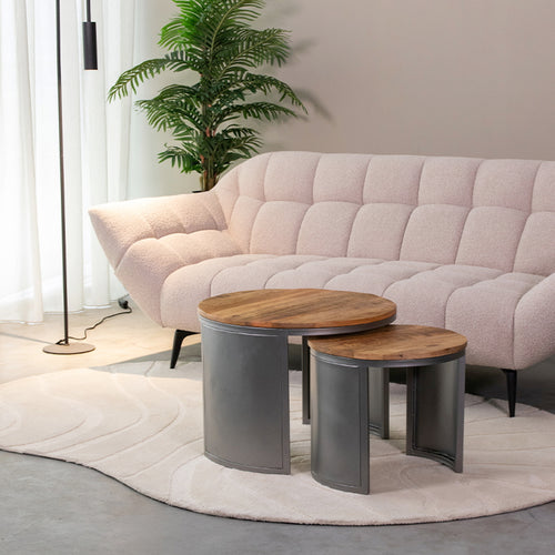 Label51 Salontafel Set Bunch - Mangohout - 60x60x45cm - Set Van 2