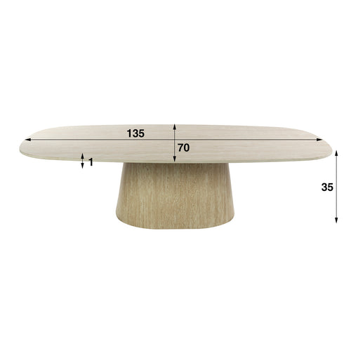 Giga Living Salontafel Centro - Organisch Travertin - 135x70x40cm
