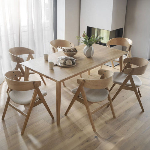 Rowico Home Waterton Houten Eetkamerstoel Naturel - Beige Zitting - vtwonen shop