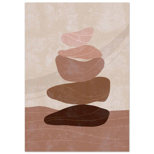 Artfulprints Poster met Lijst Boho – Stone balance   - 30x40 cm - Grijs