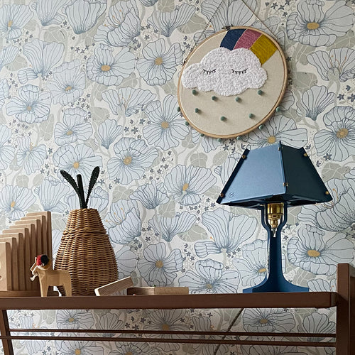 Fabricado tafellamp Lampie - blauw - messing details - hoogte 31,5 cm - vtwonen shop